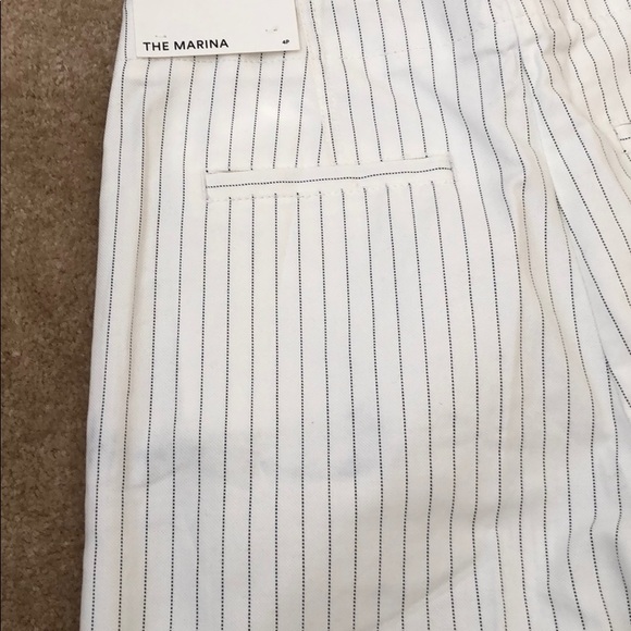 Ann Taylor Marina Pant (White w/ Black Pinstripes) - Picture 5 of 7